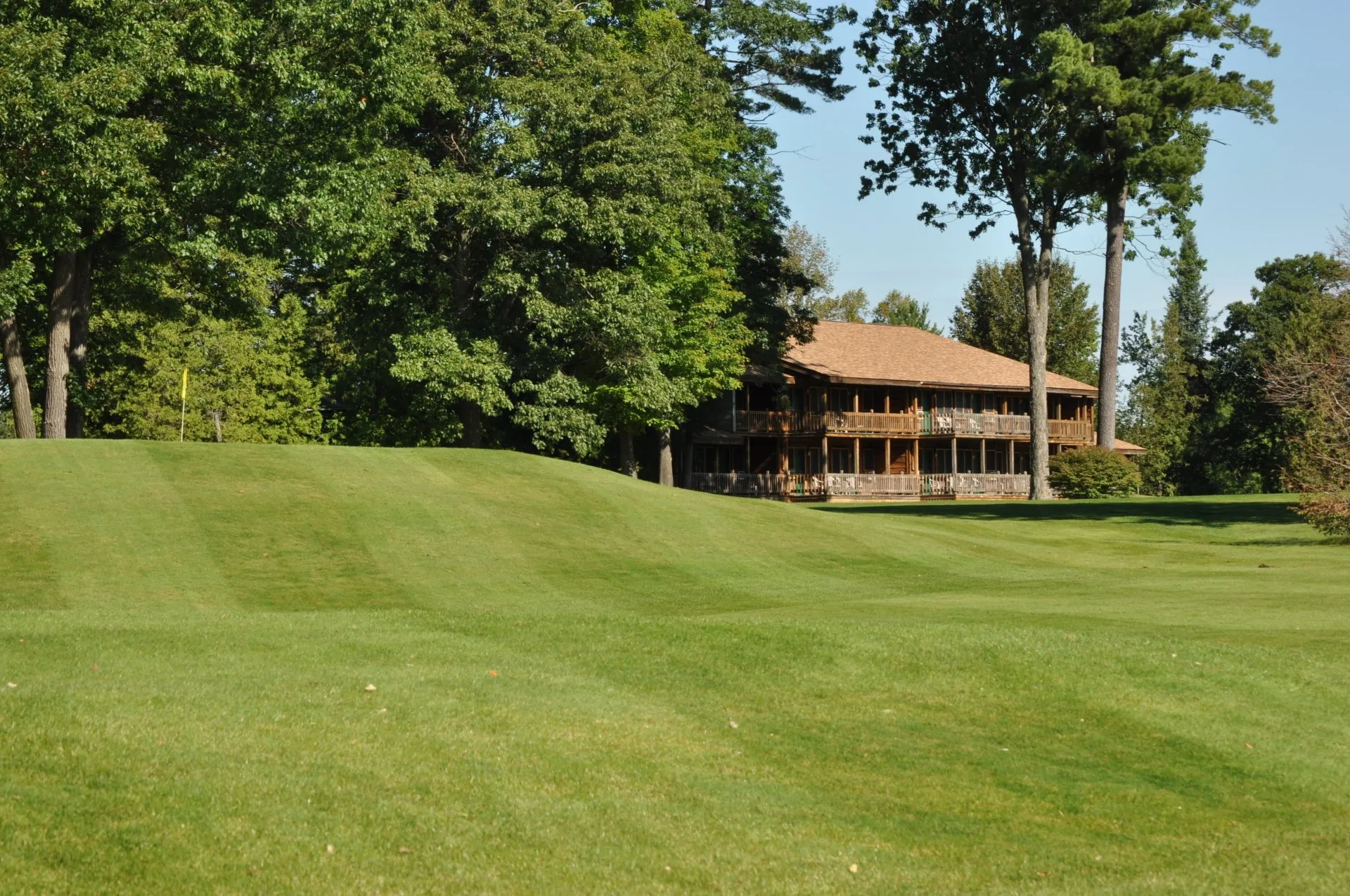 Lodging overlooking the golf course
